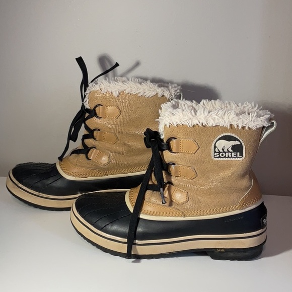 SOREL Tivoli Suede Buff Short LaceUp Snow Winter Boots Waterproof Insulated Sz 7 - Picture 8 of 9